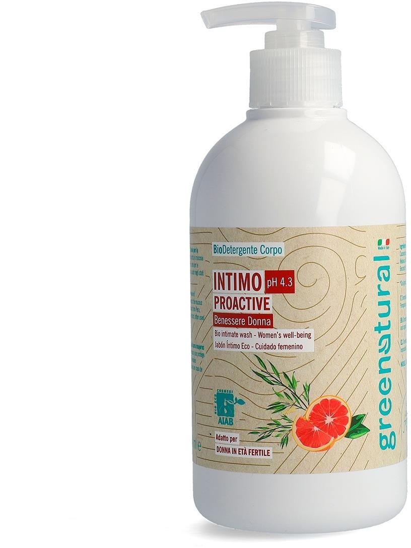 GREENATURAL Proactive grapefruit és teafa pH 4,3, 500 ml Intim lemosó