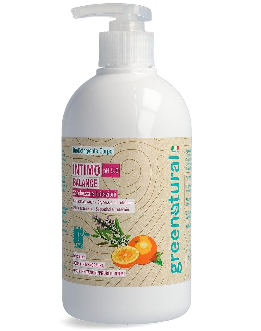 GREENATURAL Balance narancs és zsálya pH 5,0, 500 ml Intim lemosó