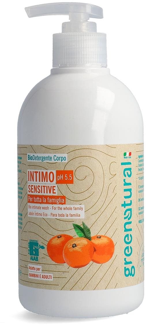 GREENATURAL Sensitive mandarin és aloe vera pH 5,5, 500 ml Intim...