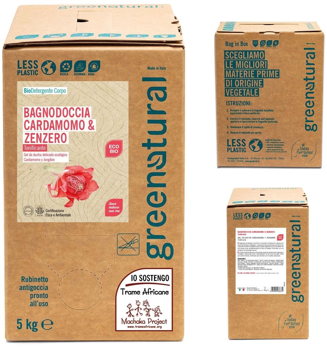 GREENATURAL Tonizujúci kardamóm a zázvor 5 kg Sprchový gél