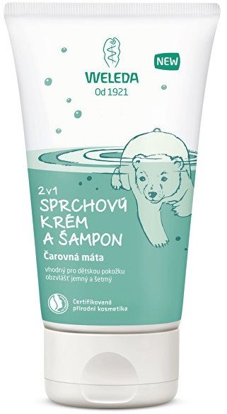 WELEDA 2 v 1 - Sprchovací krém a šampón Čarovná mäta, 150 ml Detský...