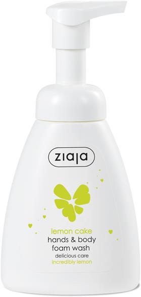 ZIAJA Penové mydlo na ruky a telo Lemon cake 250 ml Sprchová pena