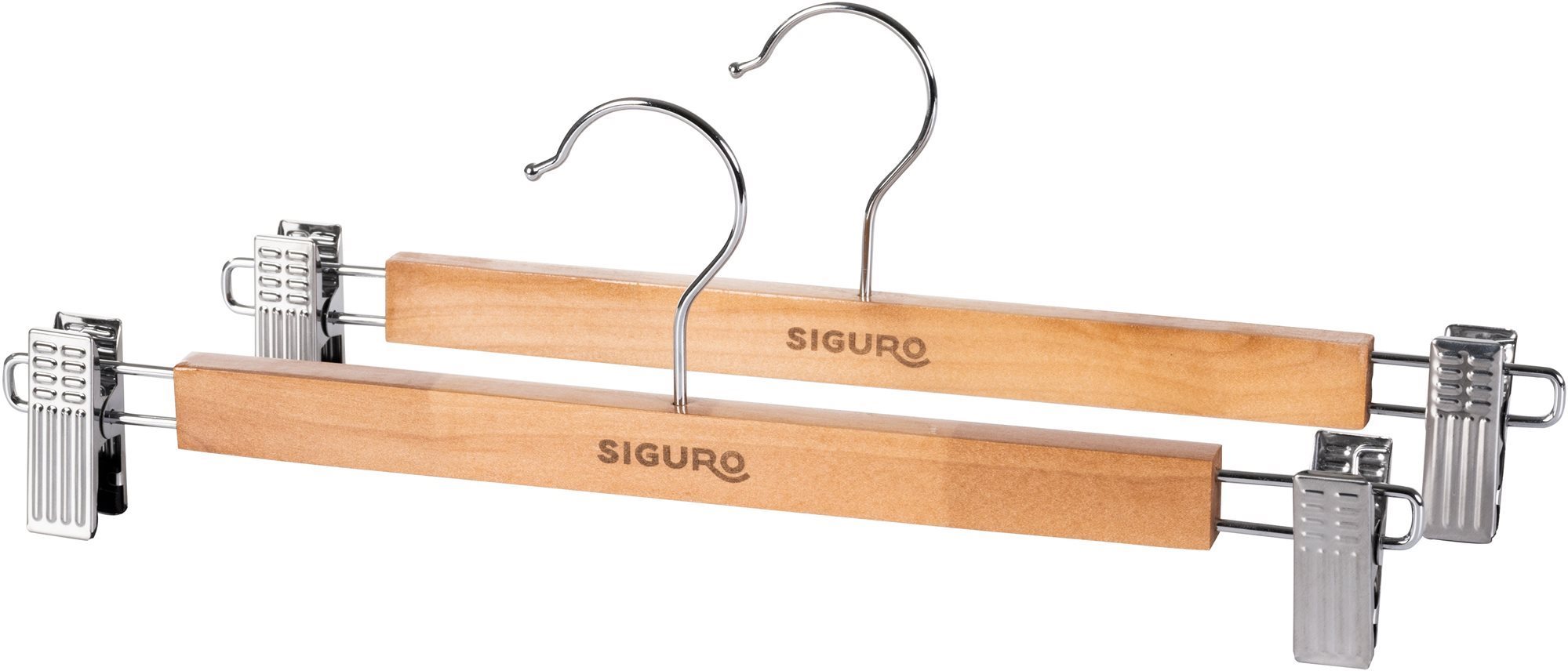 Siguro Essentials fából készült nadrágtartó, natural, 2 db Vállfa