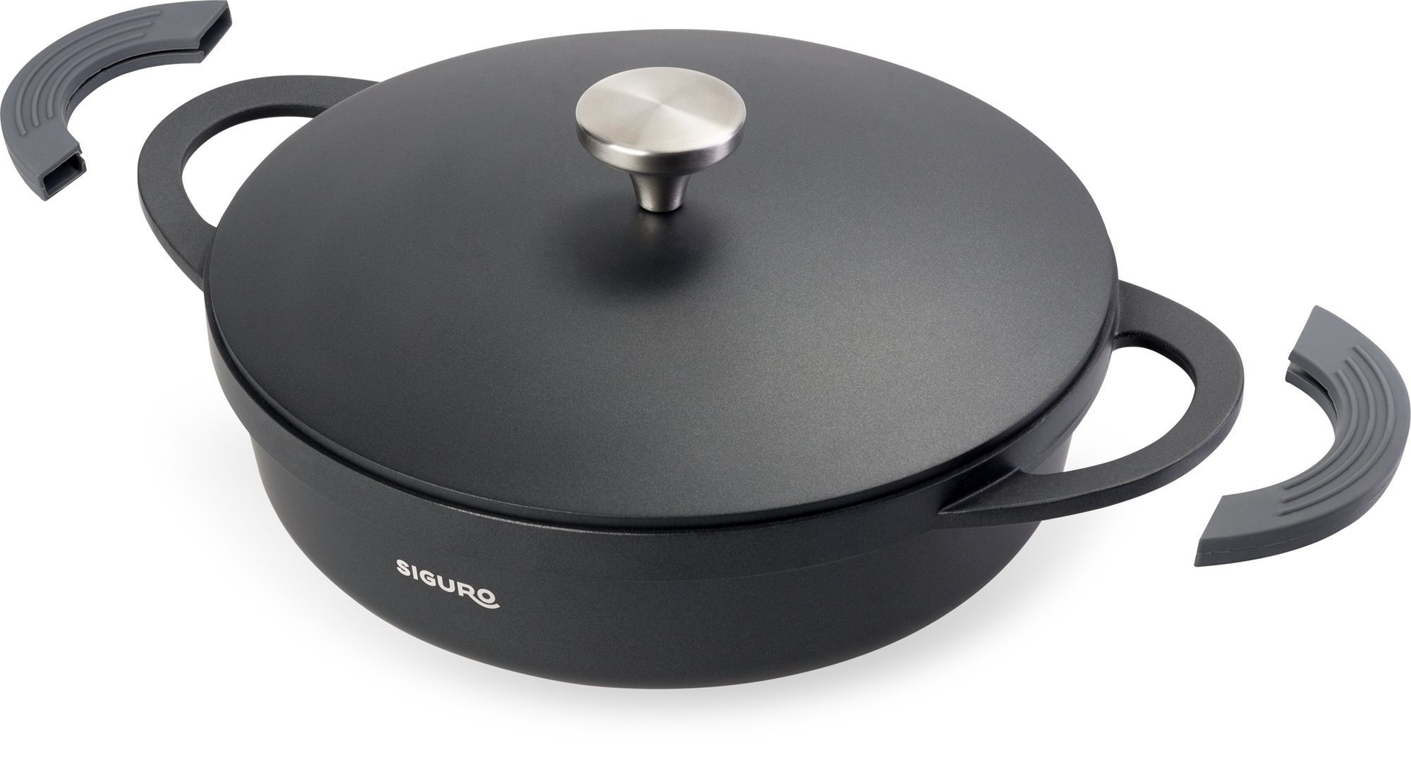 Siguro cocotte peu profonde Stagione, 28 cm noir Casserole