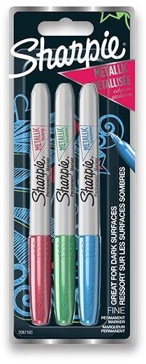 SHARPIE Metallic 1,4 mm, 3 základné farby Popisovače