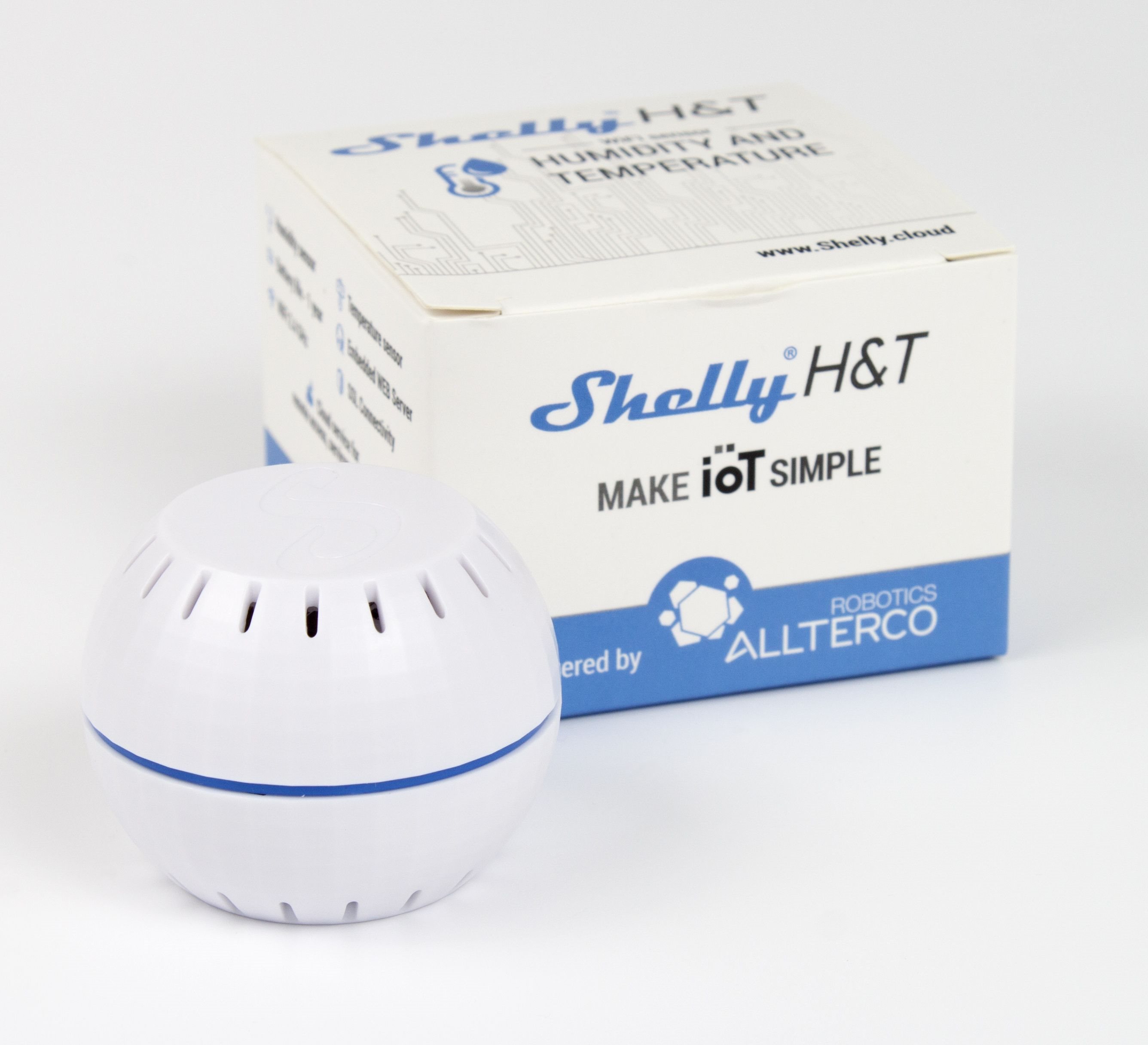 Shelly HT bateriový snímač teploty a vlhkosti, bílý, WiFi Detektor