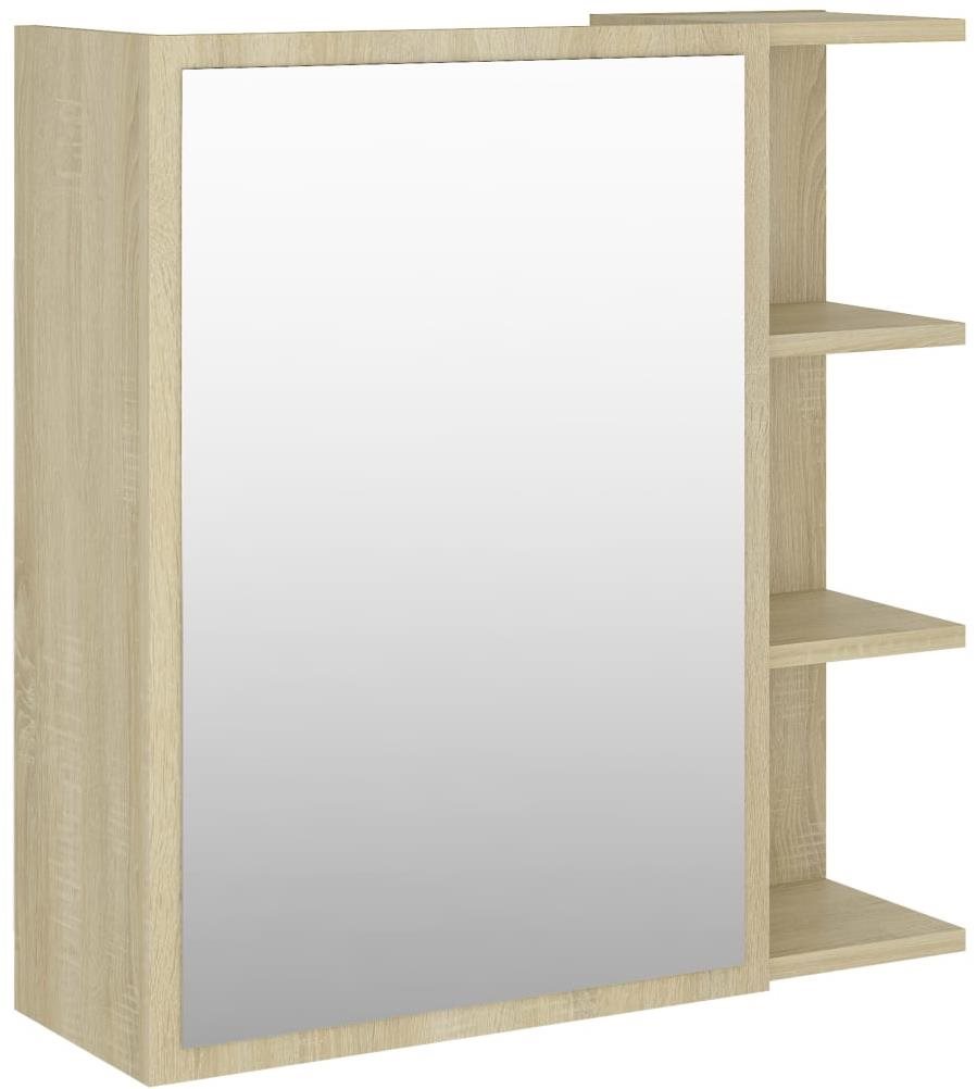 Shumee Kúpeľňová skrinka, zrkadlo, dub sonoma, 62,5 × 20,5 × 64,...