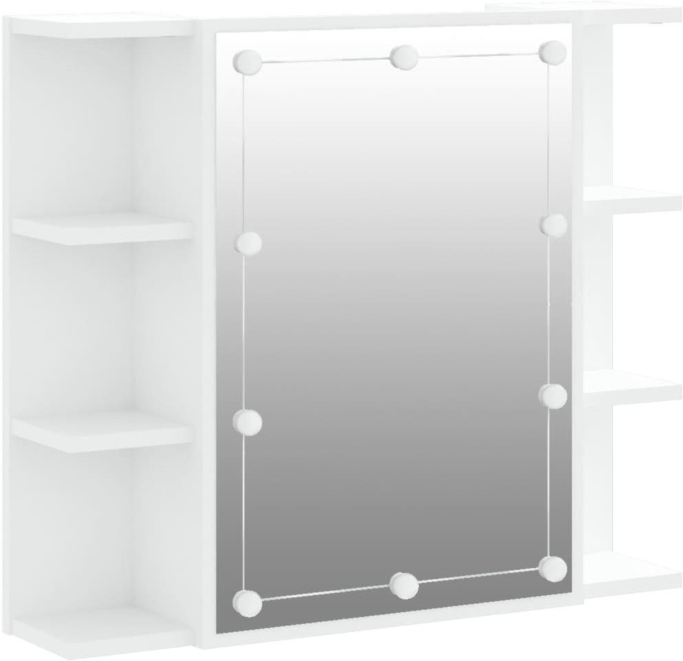 Shumee Zrkadlová skrinka s LED – biela, 70 × 16,5 × 60 cm Kúpeľňová...
