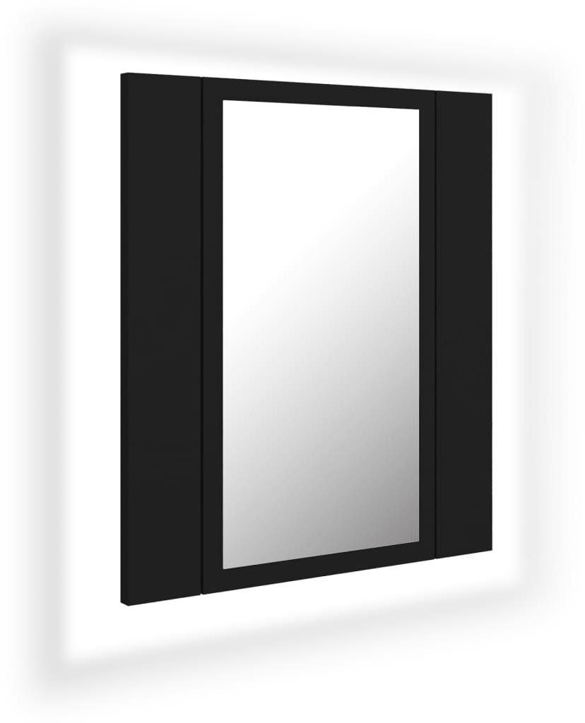 Shumee LED Kúpeľňová skrinka so zrkadlom – čierna, 40 × 12 × 45 cm...