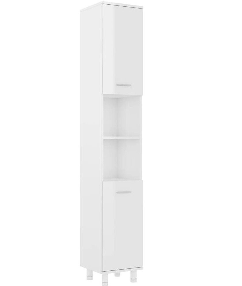 Shumee Kúpeľňová skrinka – biela, vysoký lesk, 30 × 30 × 179 cm,...