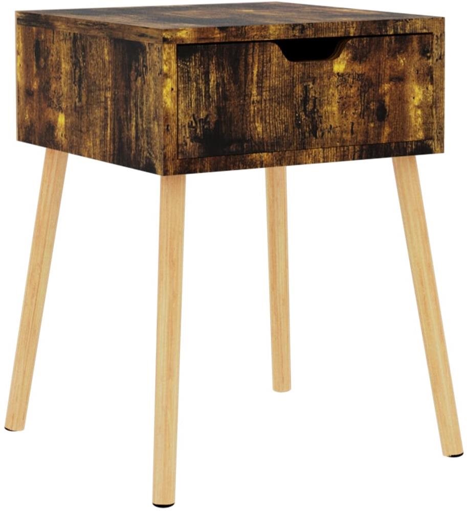 SHUMEE Nočný stolík dymový dub 40 × 40 × 56 cm drevotrieska, 326811...