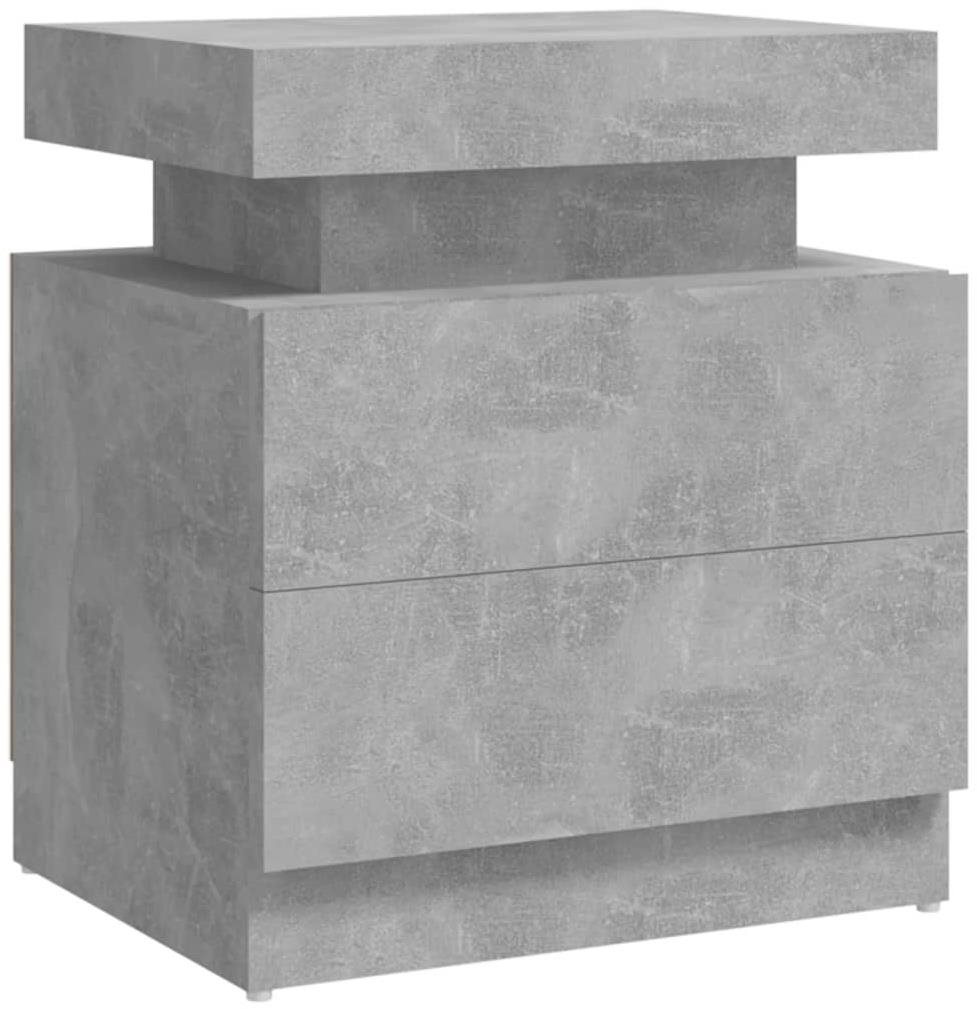 SHUMEE - Nočný stolík betónovosivý 45 × 35 × 52 cm drevotrieska,...