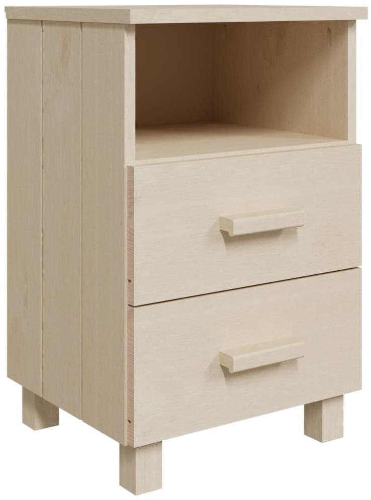 SHUMEE Nočný stolík medovo hnedý 40 × 35 × 62 cm masívne borovicové...