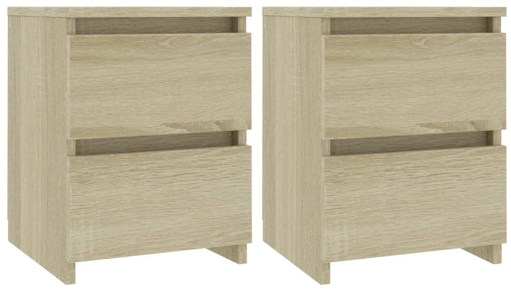 SHUMEE Nočné stolíky 2 ks dub sonoma 30 × 30 × 40 cm drevotrieska,...