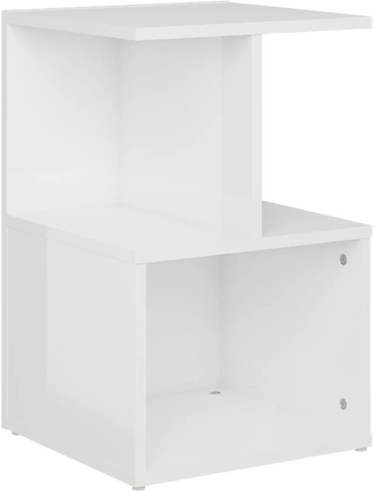 SHUMEE Nočný stolík biely s vysokým leskom 35 × 35 × 55 cm...