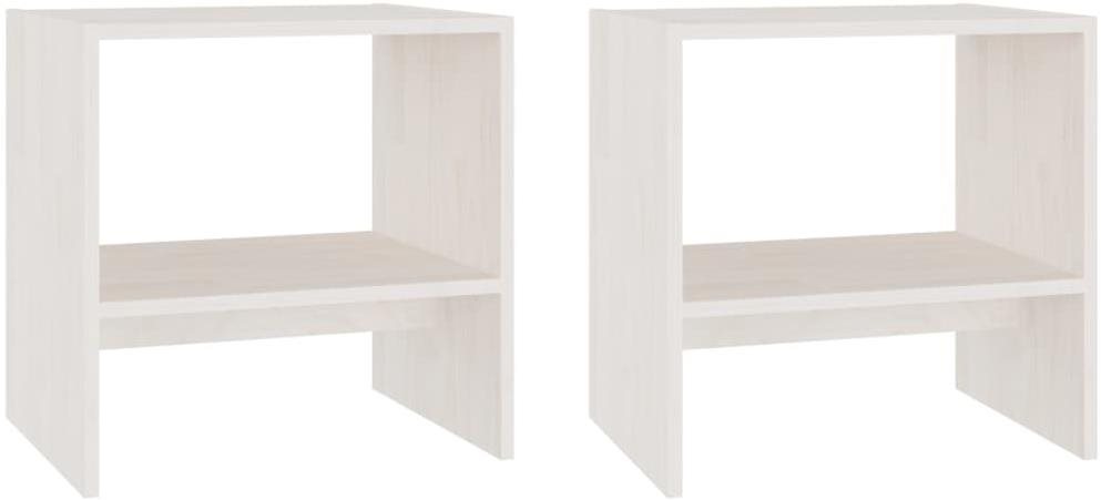 SHUMEE Nočné stolíky 2 ks biele 40 × 30,5 × 40 cm masívne...