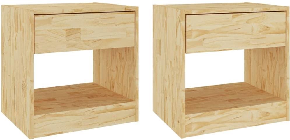 SHUMEE Nočné stolíky 2 ks 40 × 31 × 40 cm masívne borovicové drevo,...
