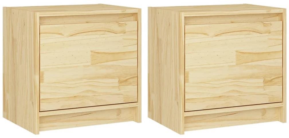 SHUMEE Nočné stolíky 2 ks 40 × 30,5 × 40 cm masívne borovicové...
