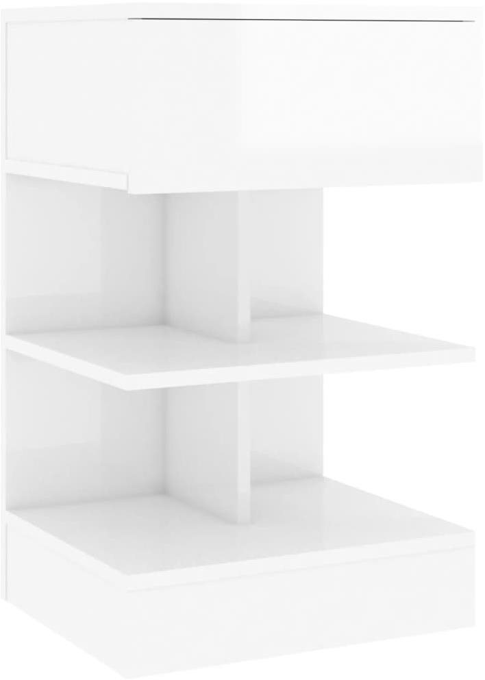 SHUMEE Nočný stolík biely s vysokým leskom 40 × 35 × 65 cm...