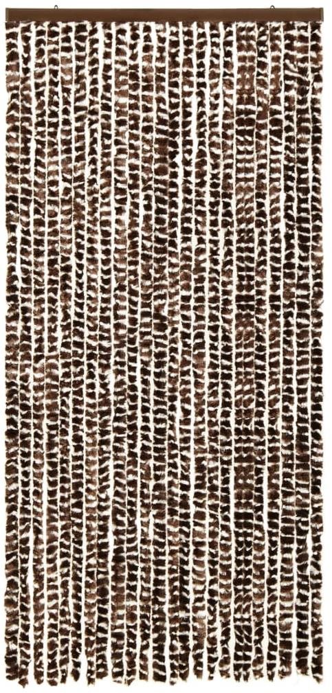 SHUMEE Záves proti hmyzu hnedý a biely 100 × 220 cm Chenille Sieťka...