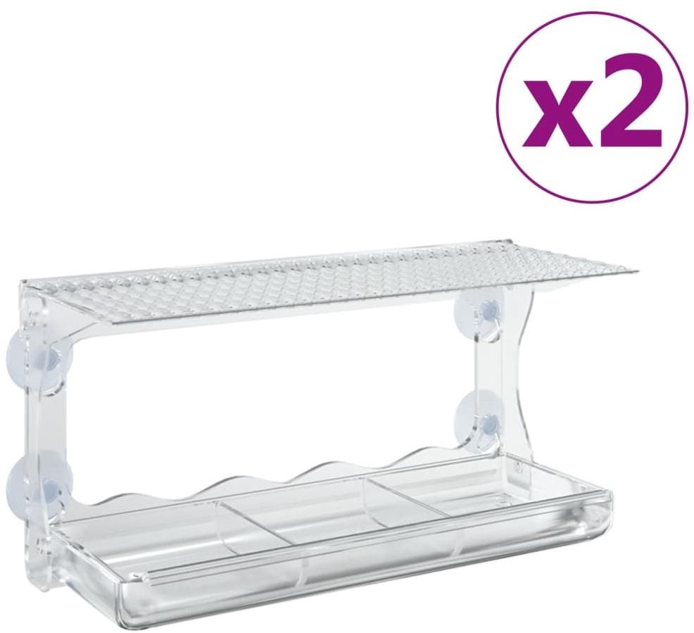 Shumee Okenné 2 ks 30 × 12 × 15 cm akryl Krmítko pre vtáky