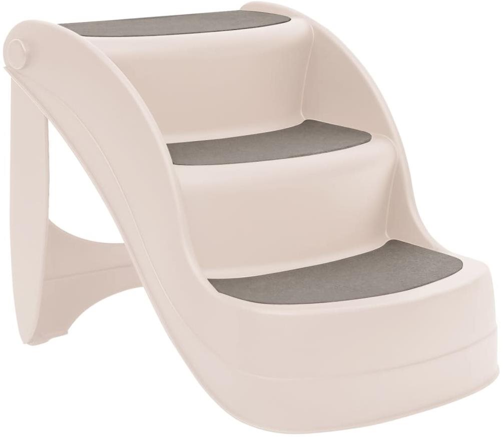 Shumee Skladacie 3-stupňové schodíky pre psov krémové 50 × 38 × 38...