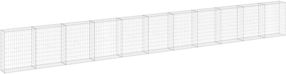 SHUMEE Gabiónový múr s vekami pozinkovaná oceľ 900 × 30 × 100 cm...
