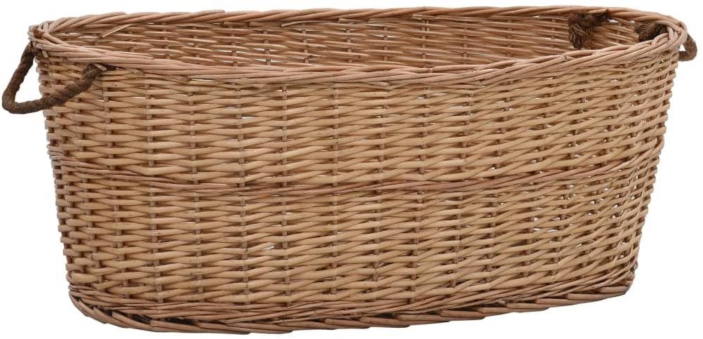 SHUMEE Kôš na drevo s držadlami 88 × 57 × 34 cm prírodná vŕba Kôš...