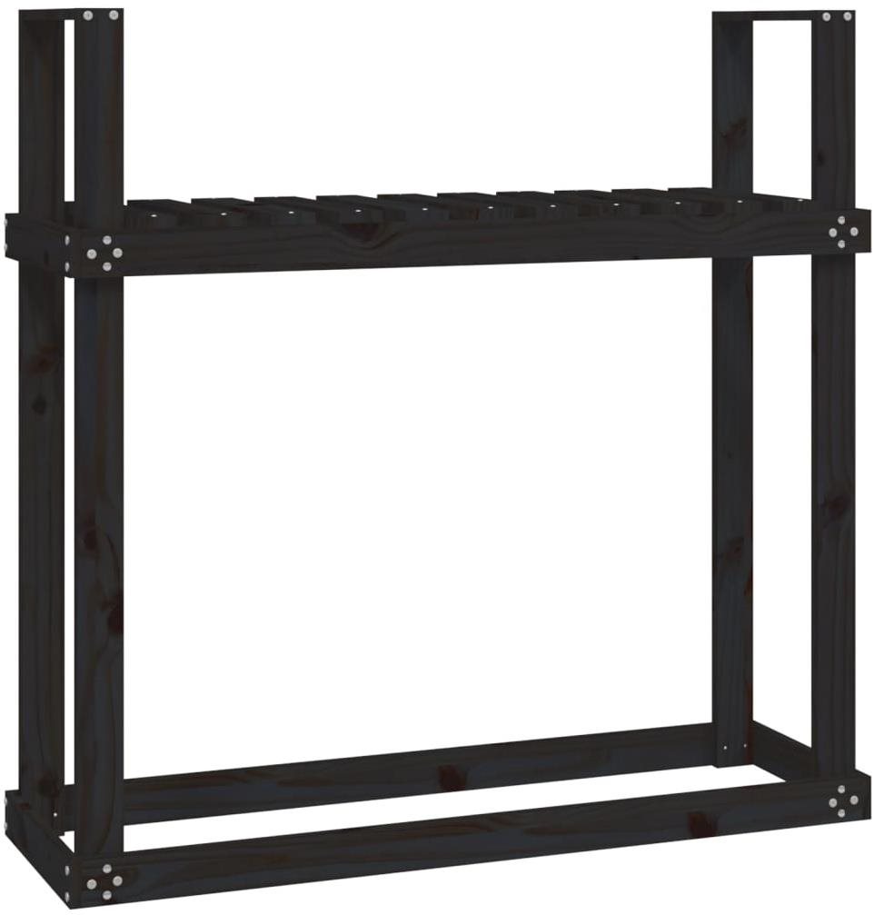 SHUMEE Stojan na drevo čierny 110 × 35 × 108,5 cm Stojan