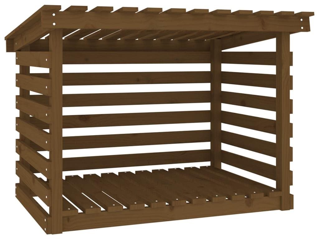 SHUMEE Stojan na drevo medovo hnedý 108 × 73 × 79 cm Stojan