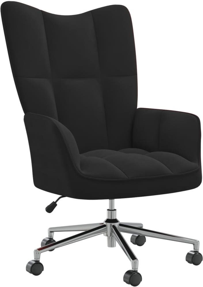 Relaxačné kreslo čierne zamat, 328167 Kreslo