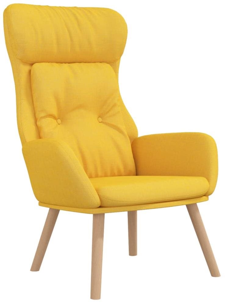 Relaxačné kreslo horčicovo žlté textil, 341297 Kreslo
