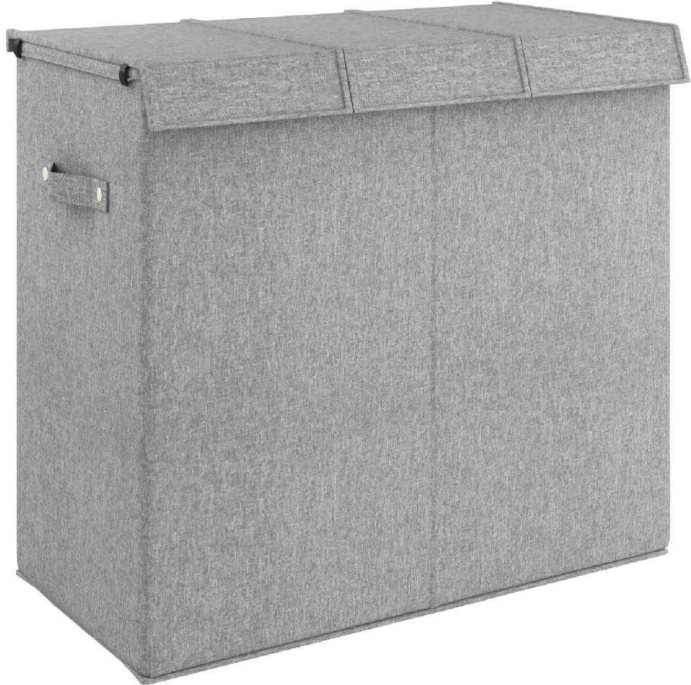 Shumee Skladací kôš na bielizeň sivý 64,5 × 34,5 × 59 cm umelá...