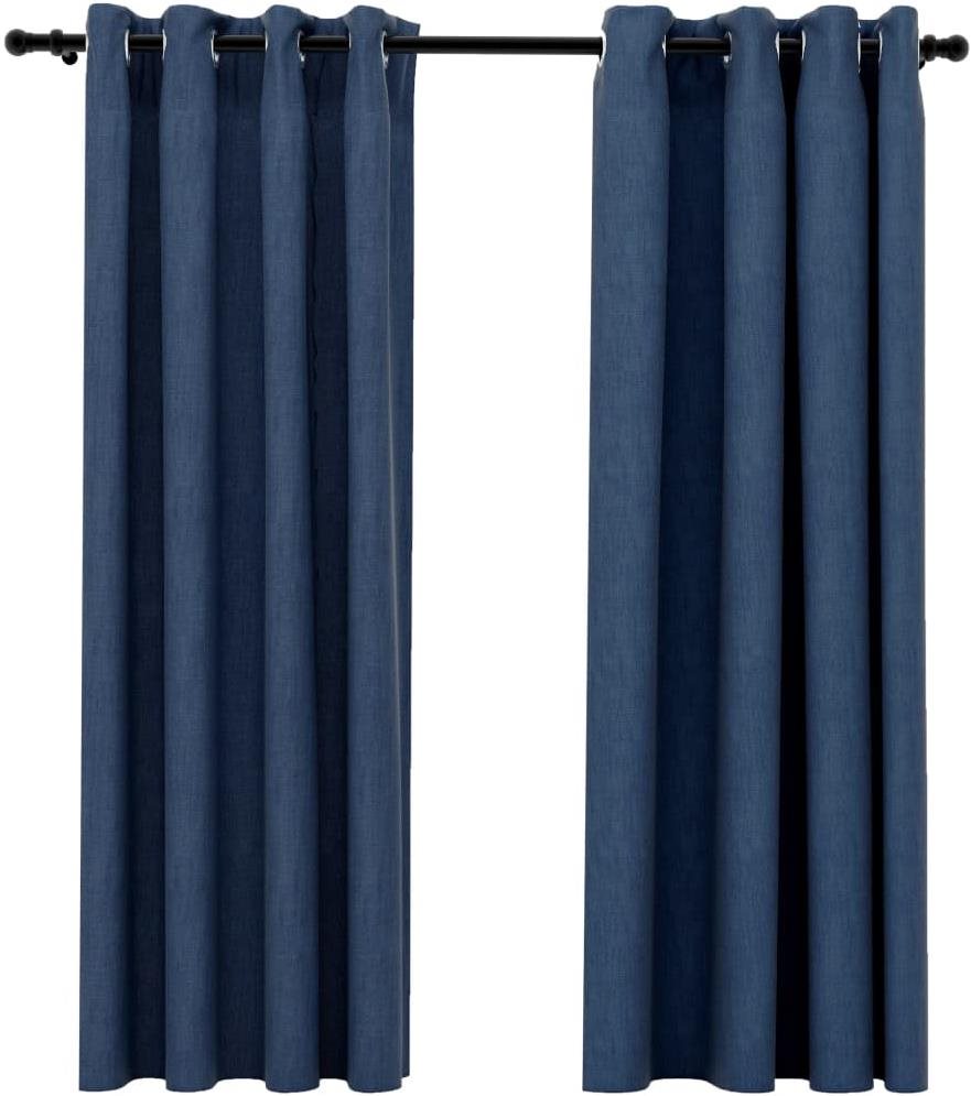 SHUMEE Zatemňovacie závesy s krúžkami vzhľad ľanu, 2 ks, 140 × 175...