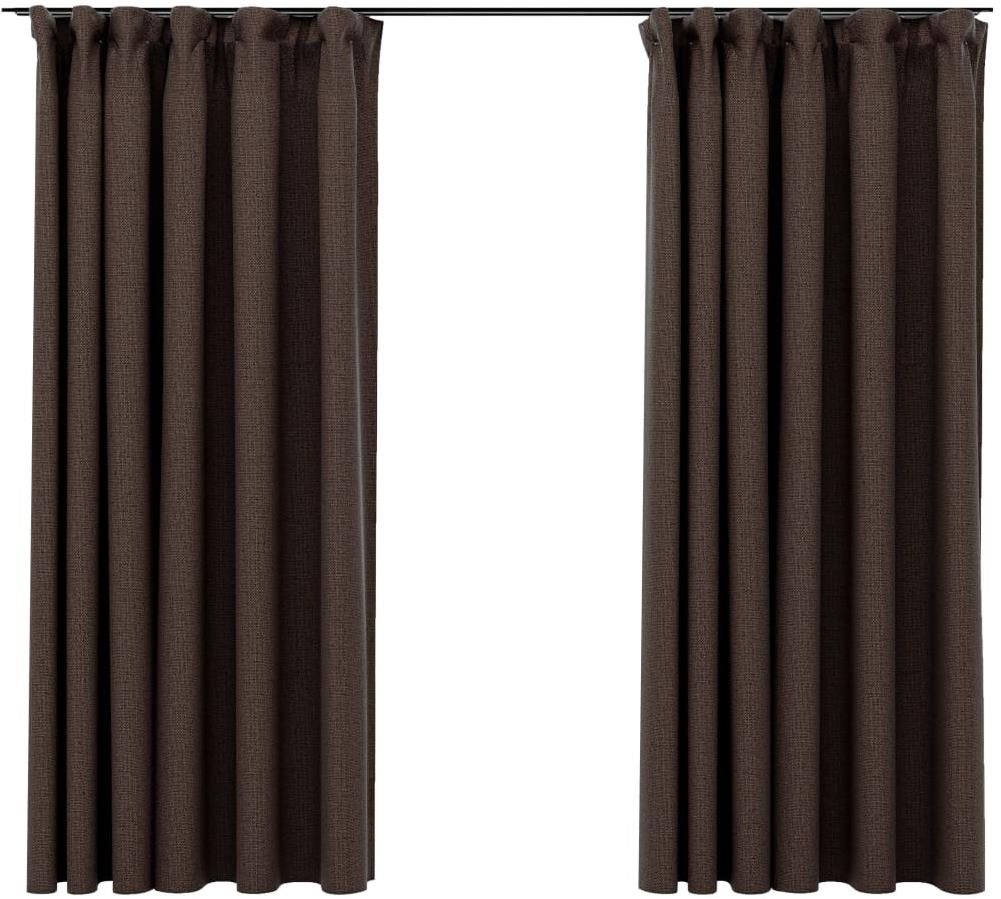 SHUMEE Zatemňovacie závesy s háčikmi, 2 ks, 140 × 175 cm, taupe Záves