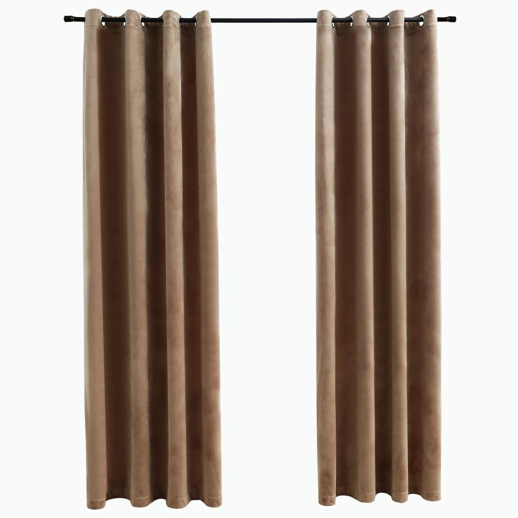 SHUMEE Zatemňovacie závesy s krúžkami, 2 ks, 140 × 175 cm, zamat...