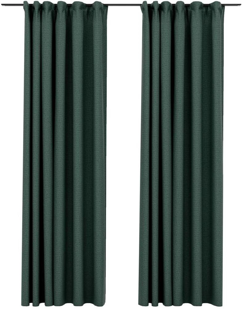 SHUMEE Zatemňovacie závesy s háčikmi vzhľad ľanu, 2 ks, 140 × 245...