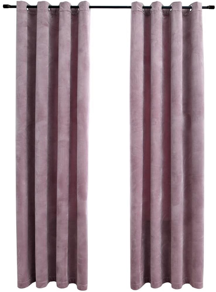 SHUMEE Zatemňovacie závesy s krúžkami, 2 ks, 140 × 245 cm, zamat...