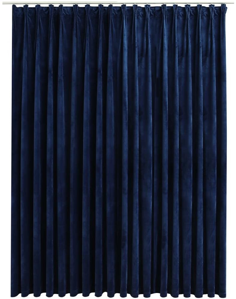 SHUMEE Zatemňovací záves s háčikmi, 290 × 245 cm, zamat tmavomodrý...