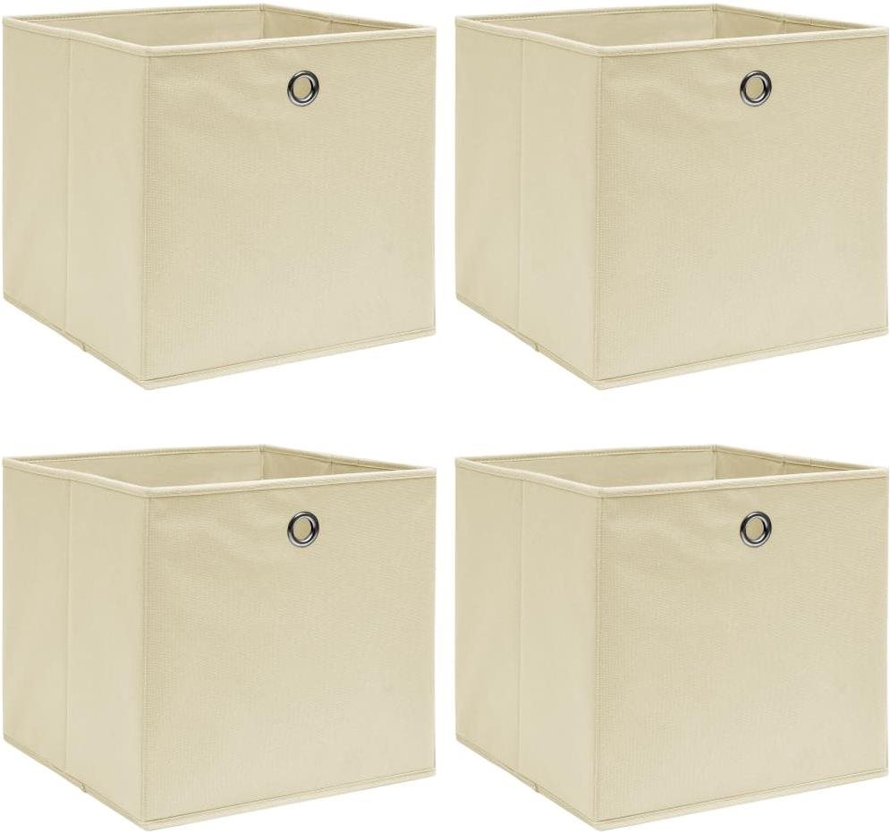 Shumee Úložné boxy 4 ks 32 × 32 × 32 cm textil, krémové Úložný box