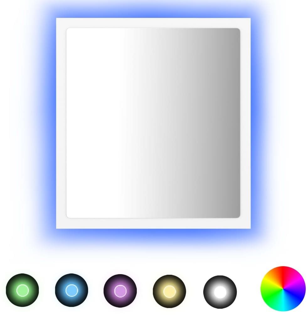 Shumee LED kúpeľňové zrkadlo biele 40 × 8,5 × 37 cm akrylové Zrkadlo
