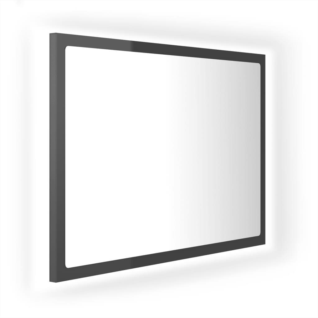 Shumee LED kúpeľňové zrkadlo sivé vysoký lesk 60 × 8,5 × 37cm...