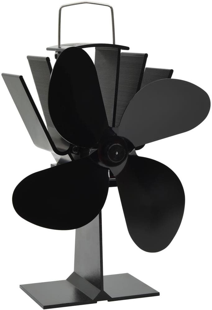SHUMEE Teplom poháňaný ventilátor na kachle 4 lopatky – čierny...