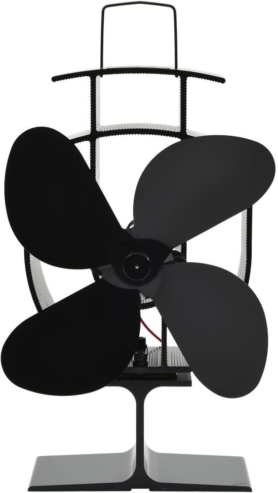 SHUMEE Teplom poháňaný ventilátor na kachle 4 lopatky čierny...