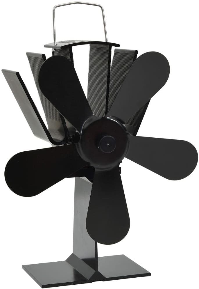 SHUMEE Teplom poháňaný ventilátor na kachle 5 lopatiek – čierny...