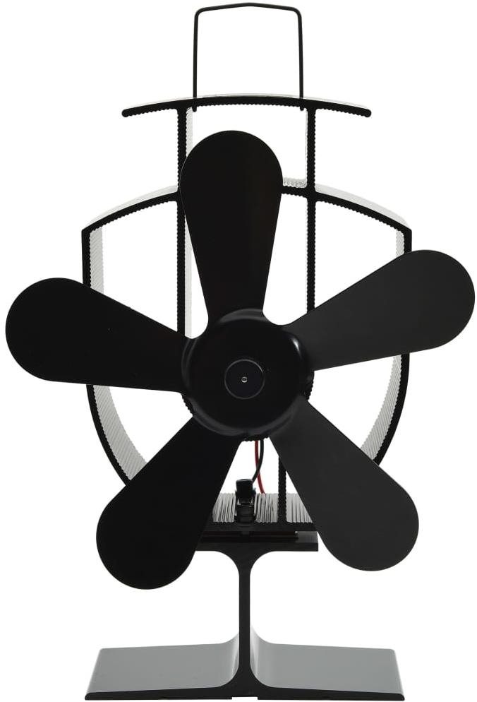 SHUMEE Teplom poháňaný ventilátor na kachle 5 lopatiek čierny...