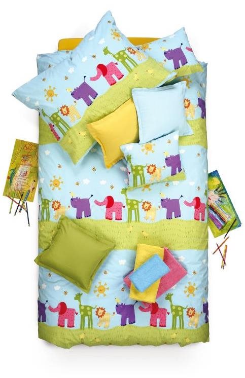 SCANquilt obliečky FINO DESIGN animals zeleno-tyrkysové Obliečky