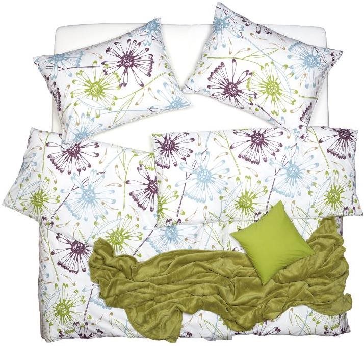SCANquilt obliečky FINO DESIGN daisy smotanovo-fialové Obliečky