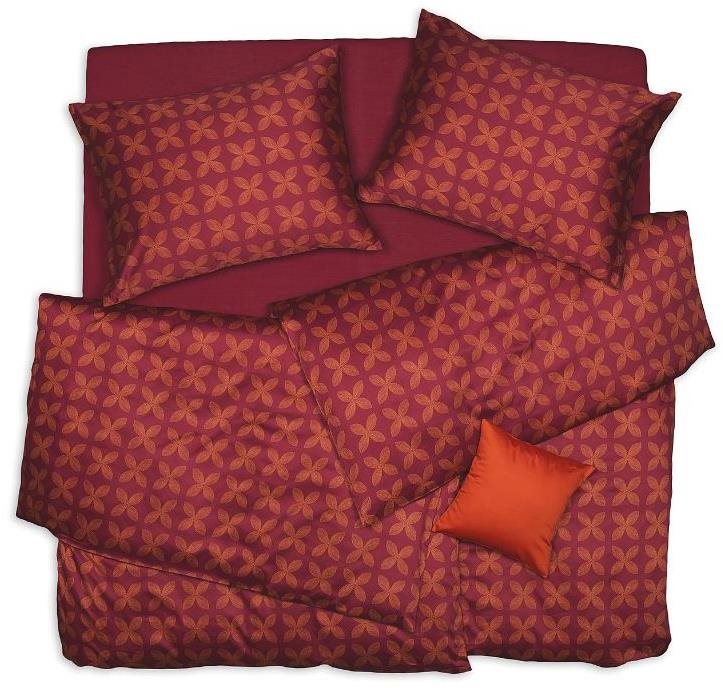 SCANquilt obliečky SATÉN kvet tehlovo-oranžové Obliečky