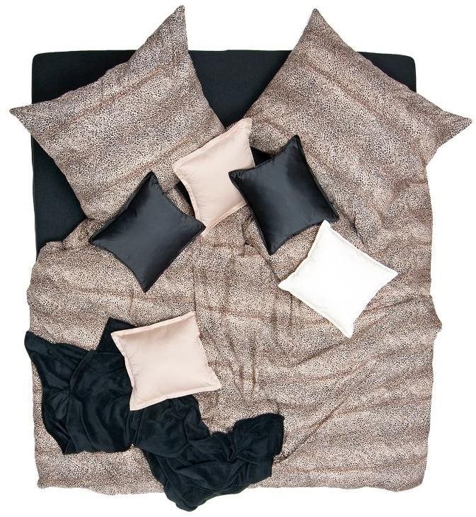 SCANquilt obliečky SATÉN DESIGN leopard čierno-hnedé Obliečky